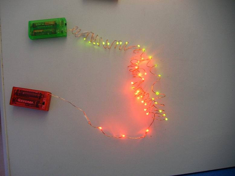 LED mini-light string. LED string lights paint bubble line. LED lights copper
