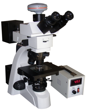 LED FJ-5 with a microscope